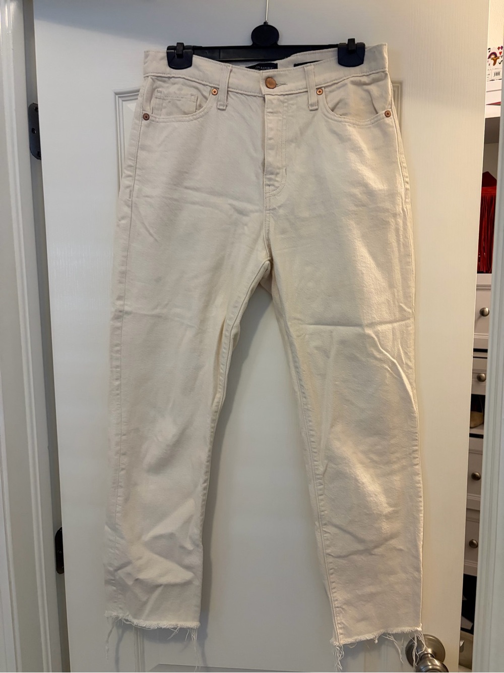 Banana Repulic High Rise Straight Leg Ecru Jean